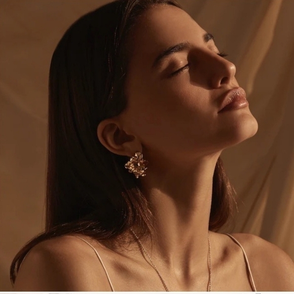 NIB $229 AMBER SCEATS Reese Earrings Crafted with 24k gold-plating - Picture 4 of 8